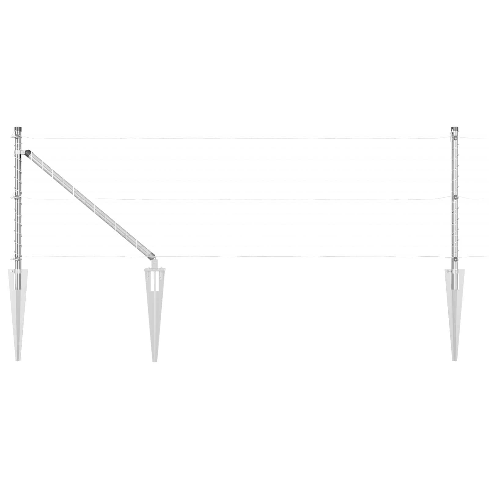 Stängselstolpe 26 pcs Grå 3,2 x 3,2 x 100 cm