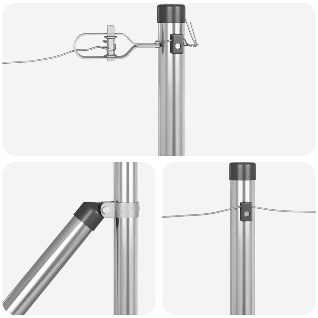 Stängselstolpe 52 pcs Grå 3,2 x 3,2 x 120 cm