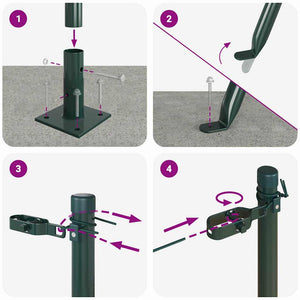 Stängselstolpe 26 pcs Grå 3,2 x 3,2 x 88,5 cm