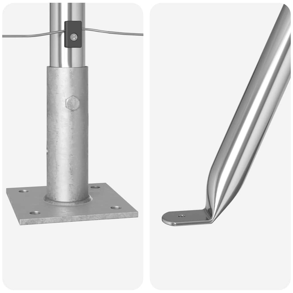 Stängselstolpe 26 pcs Grå 3,2 x 3,2 x 50 cm