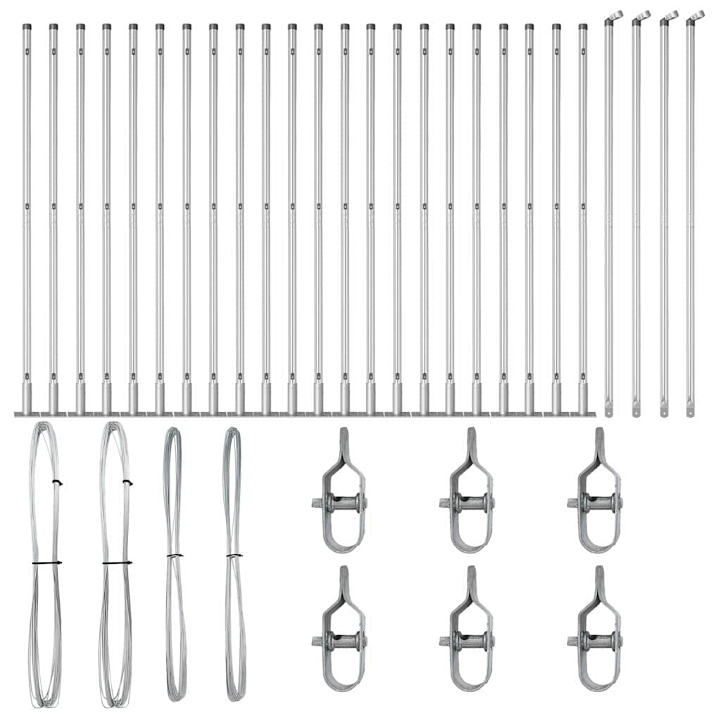 Stängselstolpe 26 pcs Grå 3,2 x 3,2 x 78,5 cm