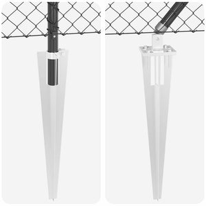 Stängselstolpe Grå 25 x 0,6 m (40 x 40 mm nät) Stål och PVC