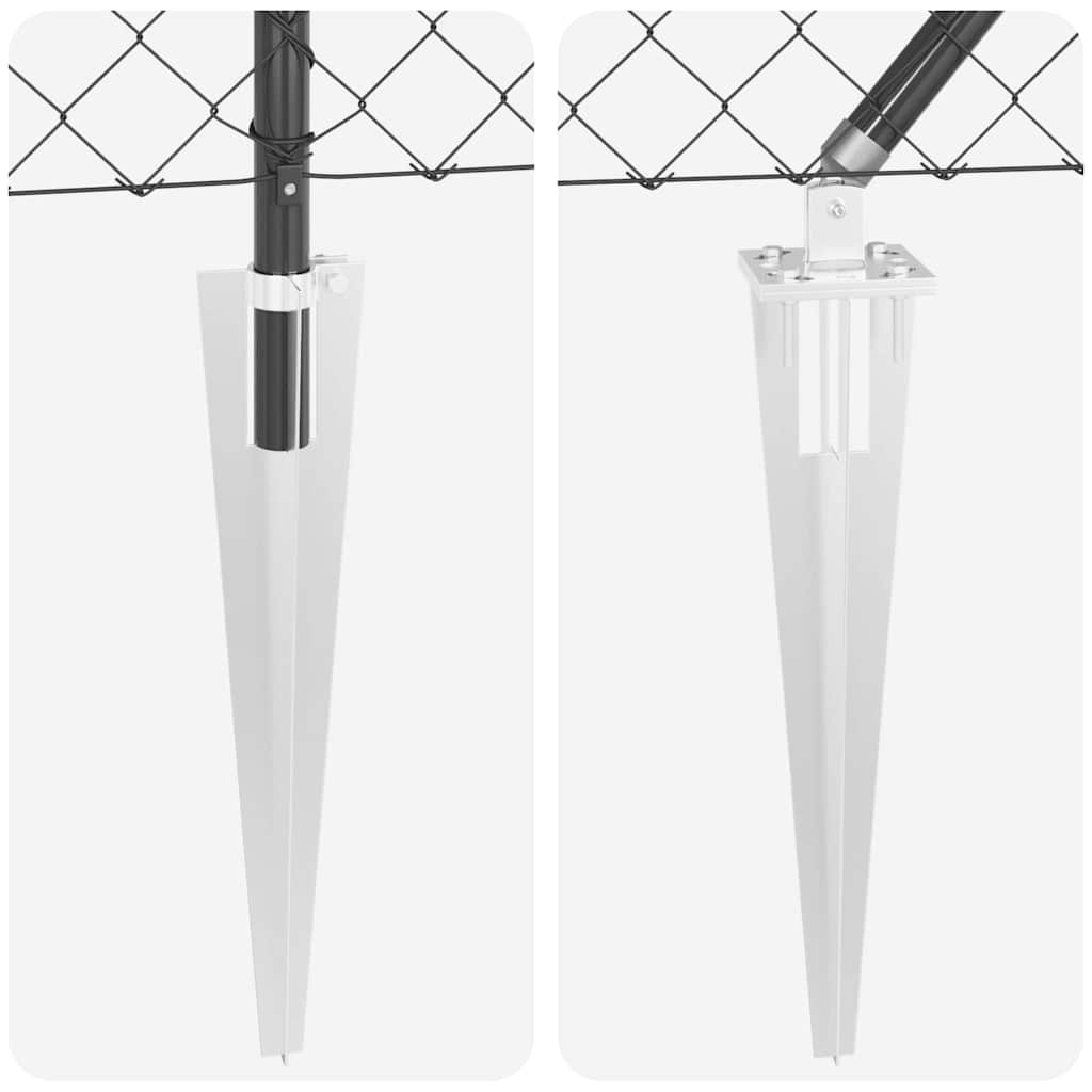 Stängselstolpe Grå 25 x 0,8 m (60 x 60 mm nät) Stål