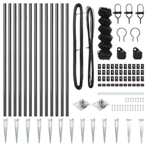Stängselstolpe Grå 25 x 0,8 m (60 x 60 mm nät) Stål
