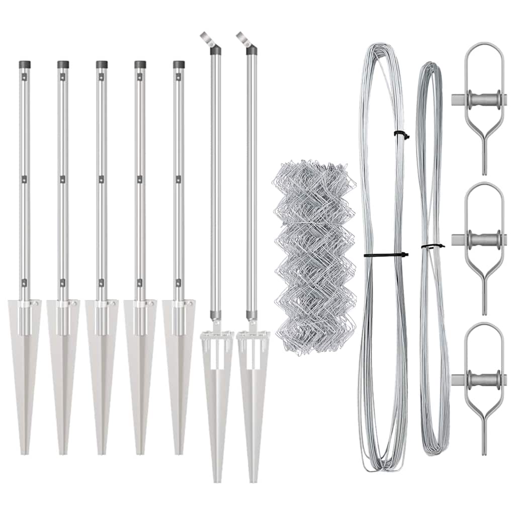 Stängselstolpe Silver 10 x 0,4 m (40 x 40 mm mask) Stål