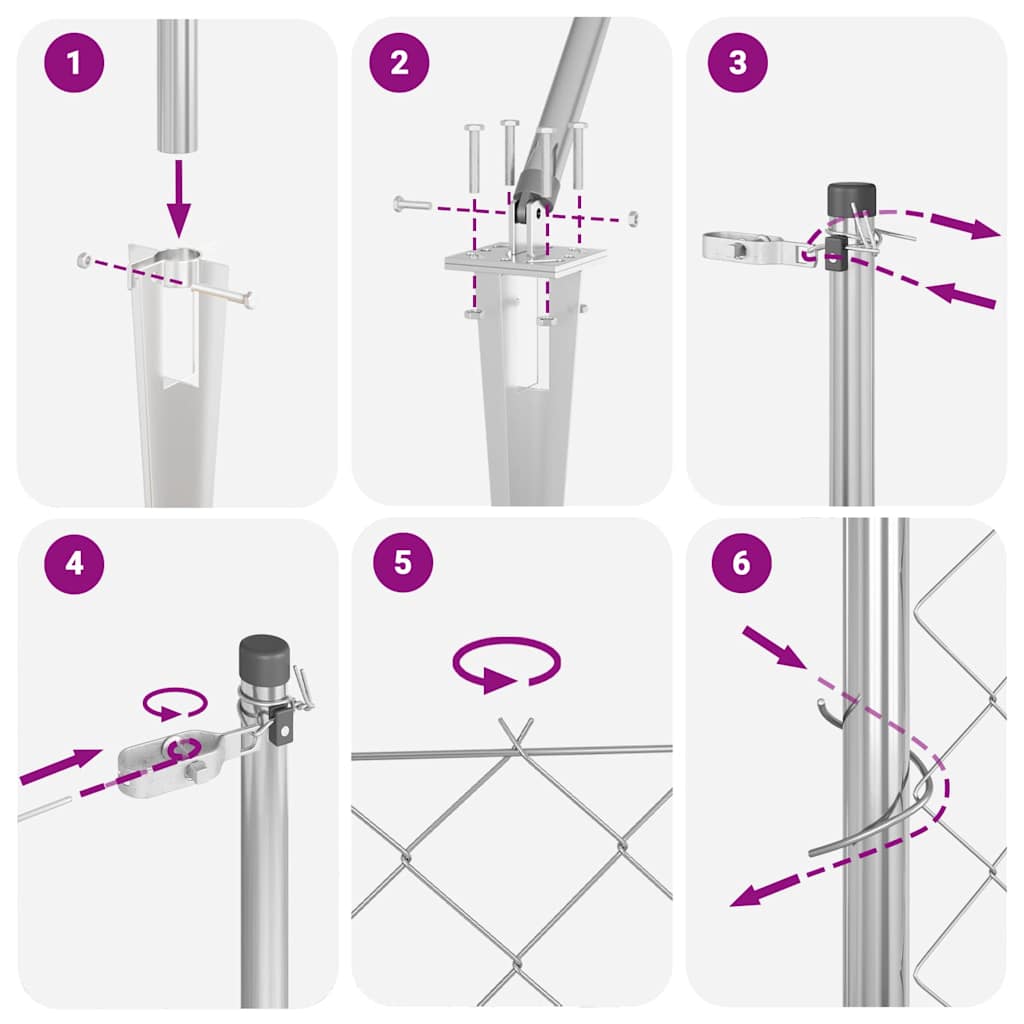 Stängselstolpe Silver 10 x 0,4 m (40 x 40 mm mask) Stål