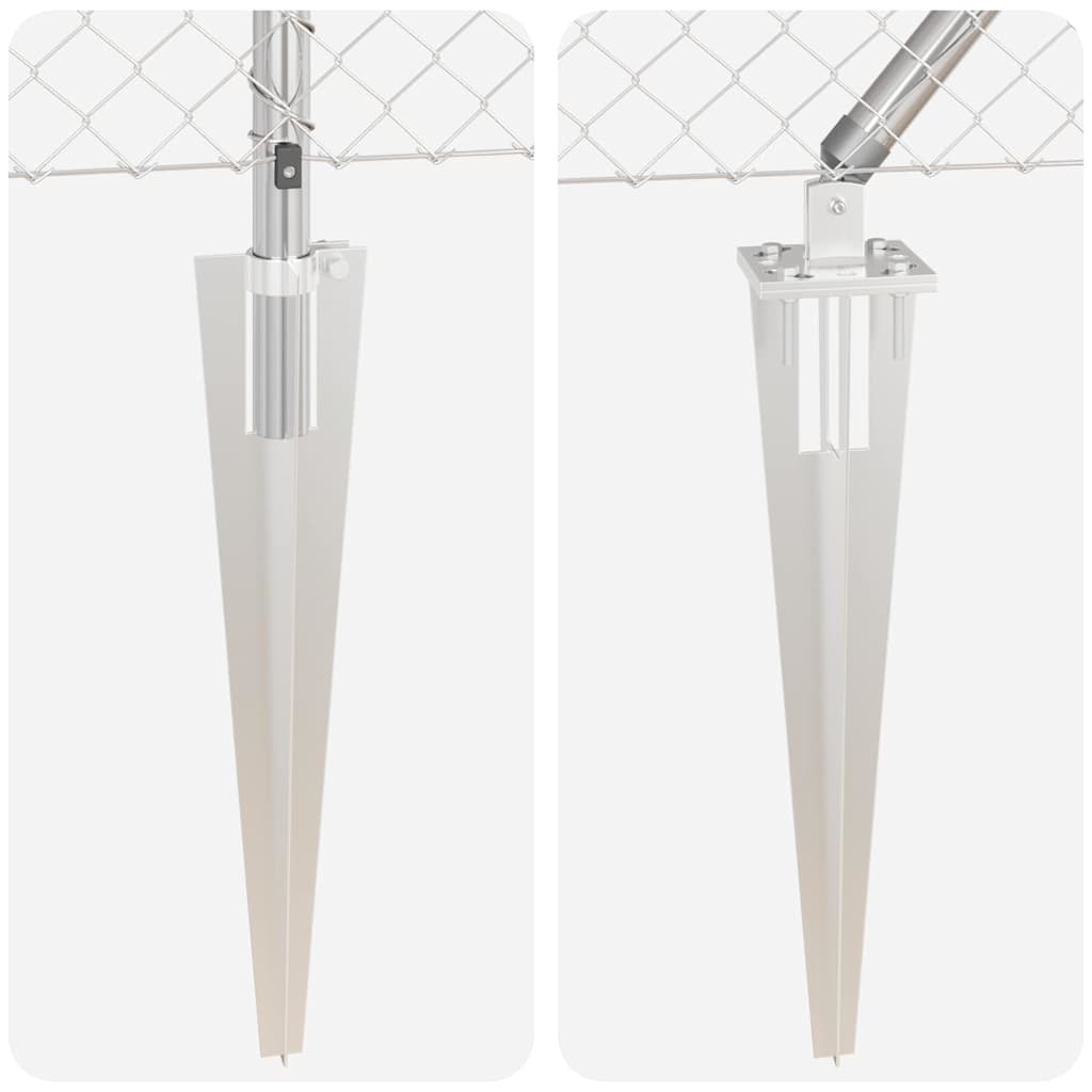 Stängselstolpe Silver 10 x 0,4 m (60 x 60 mm nät) Stål