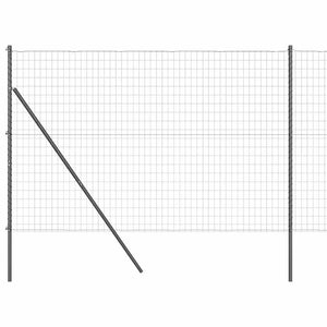 Staket med stolpar Grå 1.6 x 10 m Stål