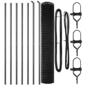 Staket med stolpar Grå 1.6 x 10 m Stål