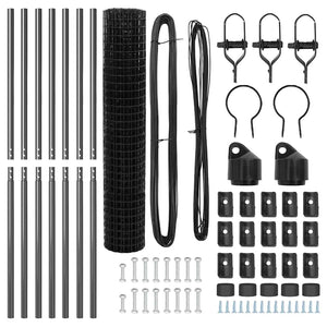 Stängsel med stolpe Grå 1,5 x 10 m Stål