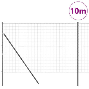 Stängsel med stolpe Grå 1,5 x 10 m Stål