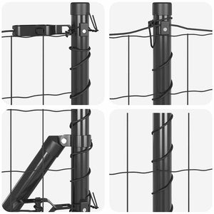 Stängsel med stolpe Grå 0,4 x 25 m Stål och PVC