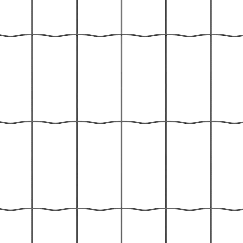 Stängsel med stolpe Grå 0,4 x 25 m Stål och PVC