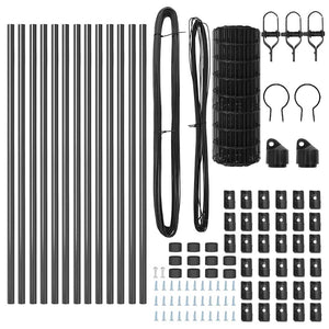 Stängsel med stolpe Grå 0,6 x 25 m Stål och PVC