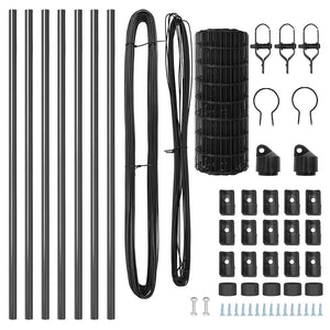 Stängsel med stolpe Grå 0,6 x 10 m Stål och PVC