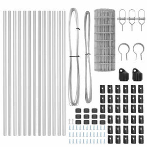 Stängsel med stolpe Silver 0,6 x 25 m Stål och PVC