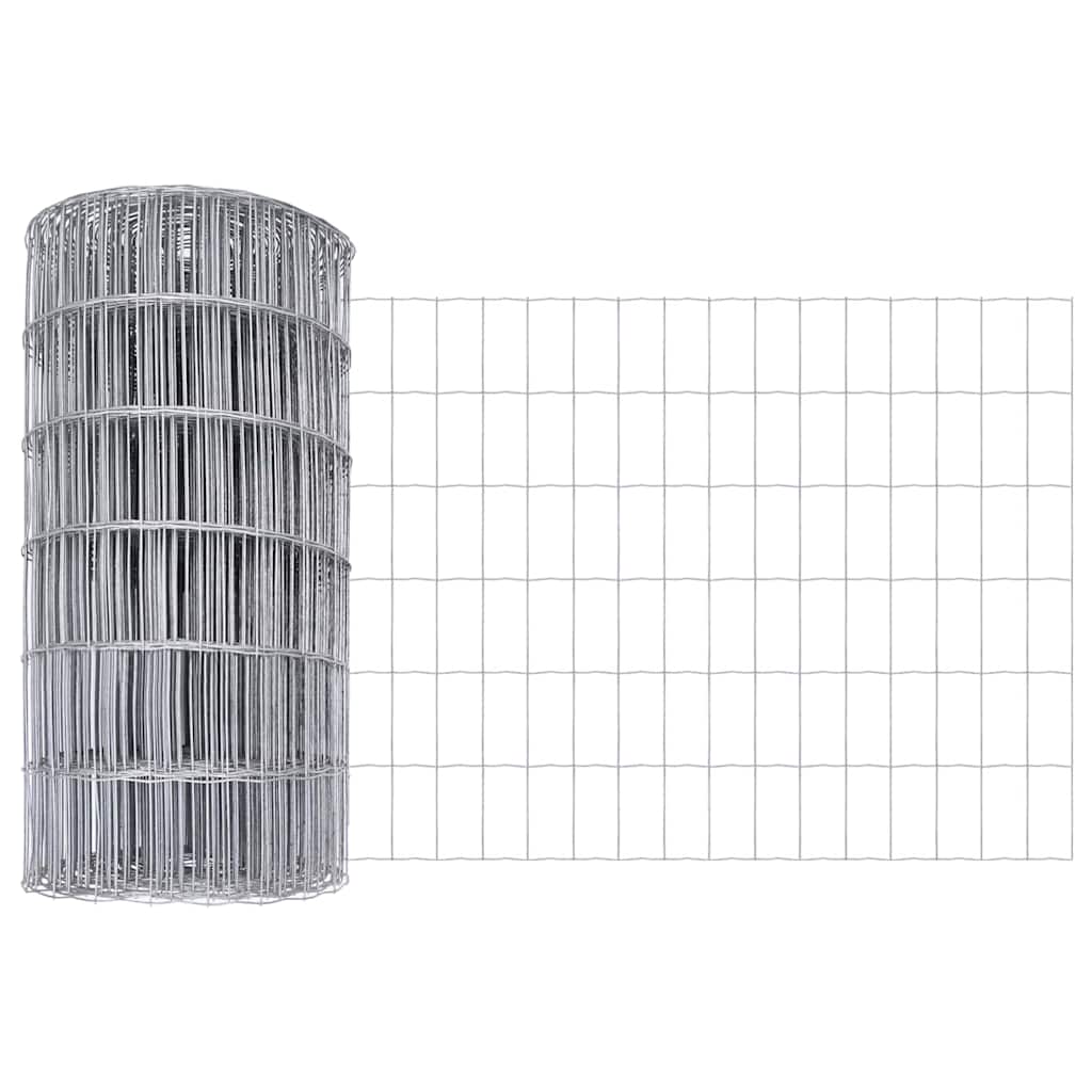 Stängsel med stolpe Silver 0,6 x 25 m Stål och PVC