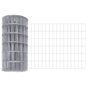 Stängsel med stolpe Silver 0,6 x 25 m Stål och PVC