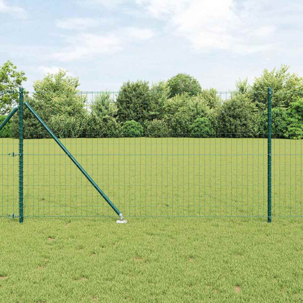 Euro Staket med Spikar 10 x 1 m PVC-belagda stål Grön Mesh