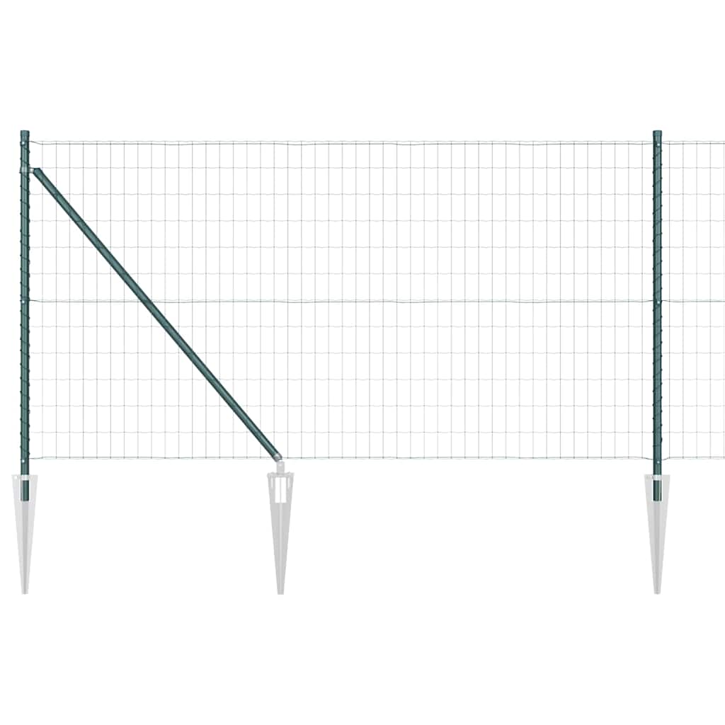Euro Staket med Spikar 10 x 1 m PVC-belagda stål Grön Mesh