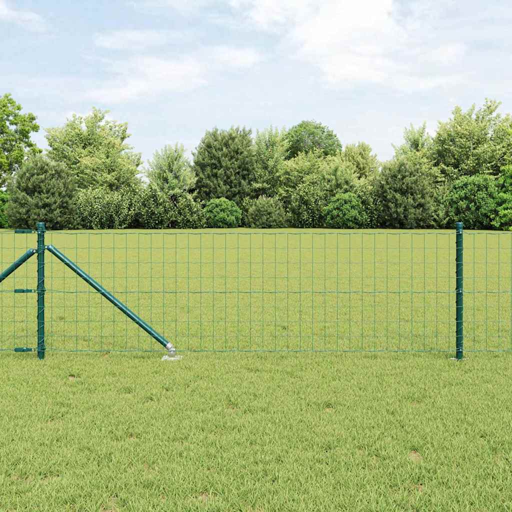 Euro Staket med Spikar 25 x 0,6 m PVC-belagda stål Grön Mesh