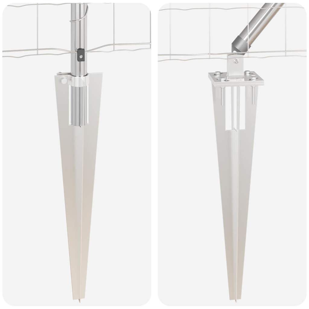 Stängsel med stolpe Silver 0,8 x 10 m Stål