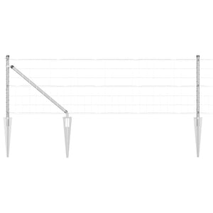 Stängsel med stolpe Silver 0,8 x 10 m Stål