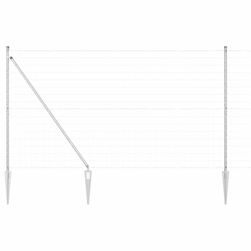 Euro Staket med Spikar 10 x 1,6 m Galvaniserat stål Silver Mesh