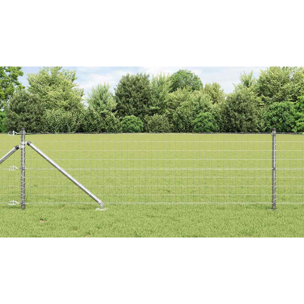 Stängsel med stolpe Silver 0,6 x 25 m Stål