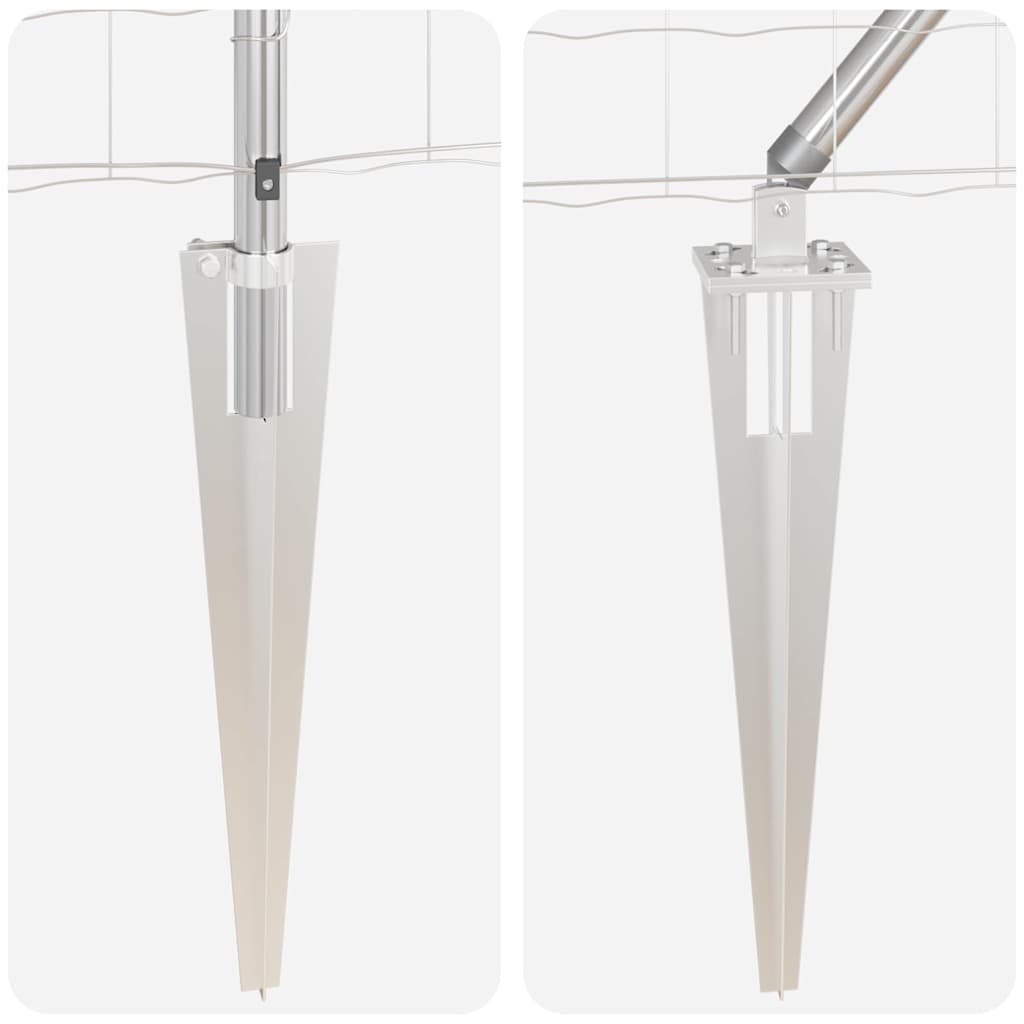 Stängsel med stolpe Silver 0,4 x 25 m Stål