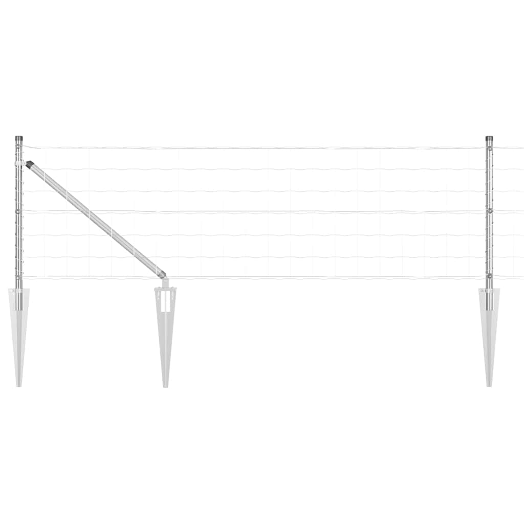 Stängsel med stolpe Silver 0,4 x 25 m Stål