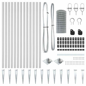 Stängsel med stolpe Silver 0,4 x 25 m Stål