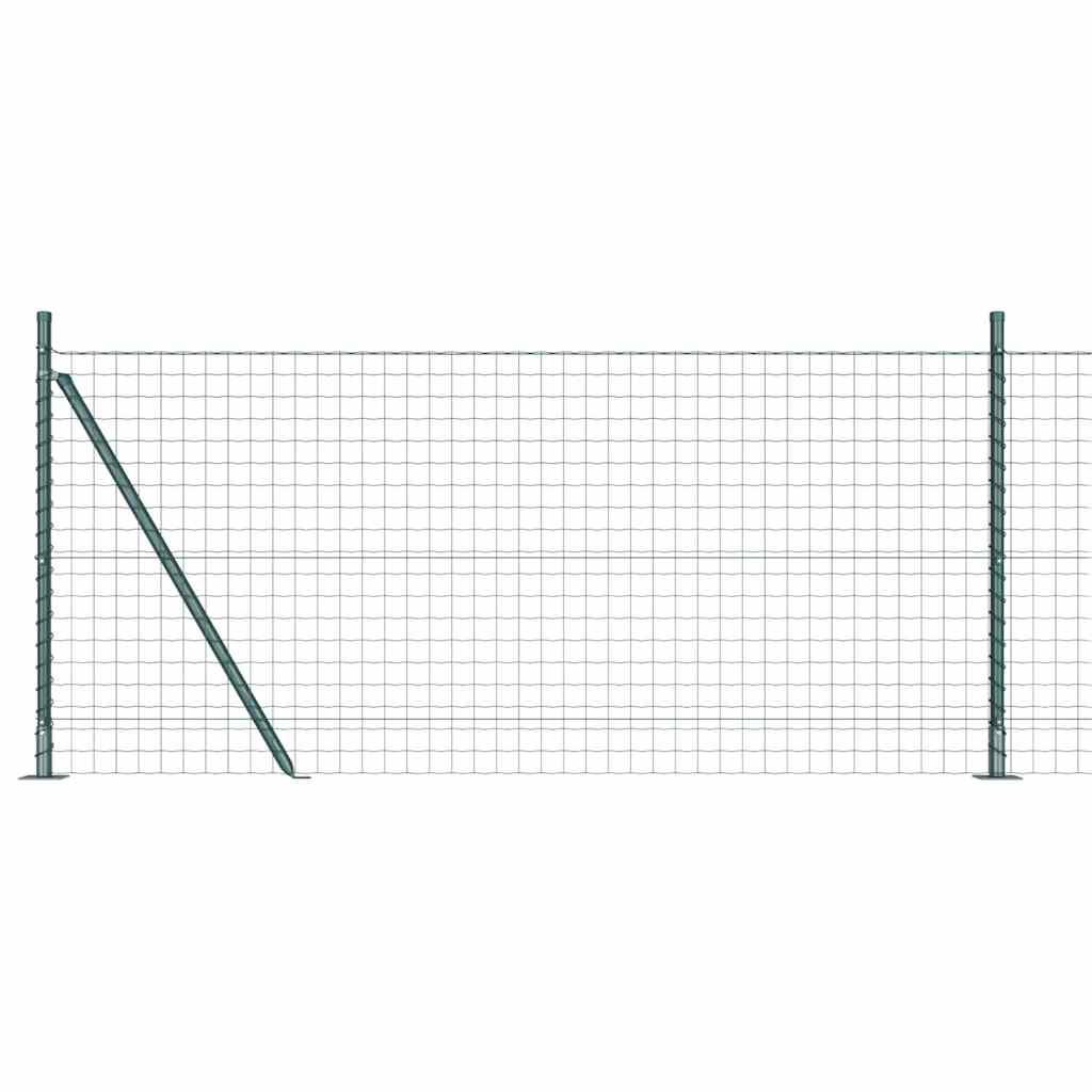 Stängsel med stolpe Grön 1 x 25 m Stål och PVC