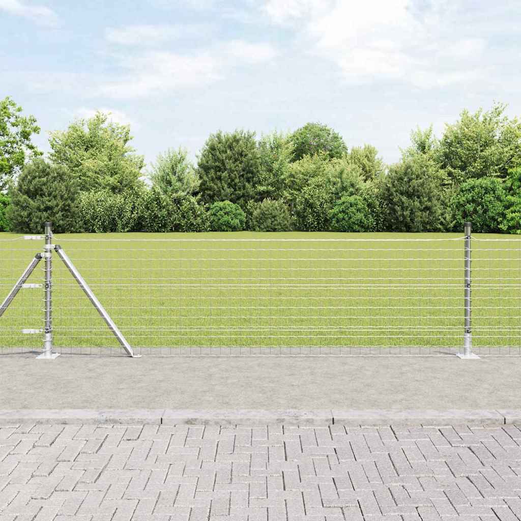 Stängsel med stolpe Silver 0,4 x 50 m Stål