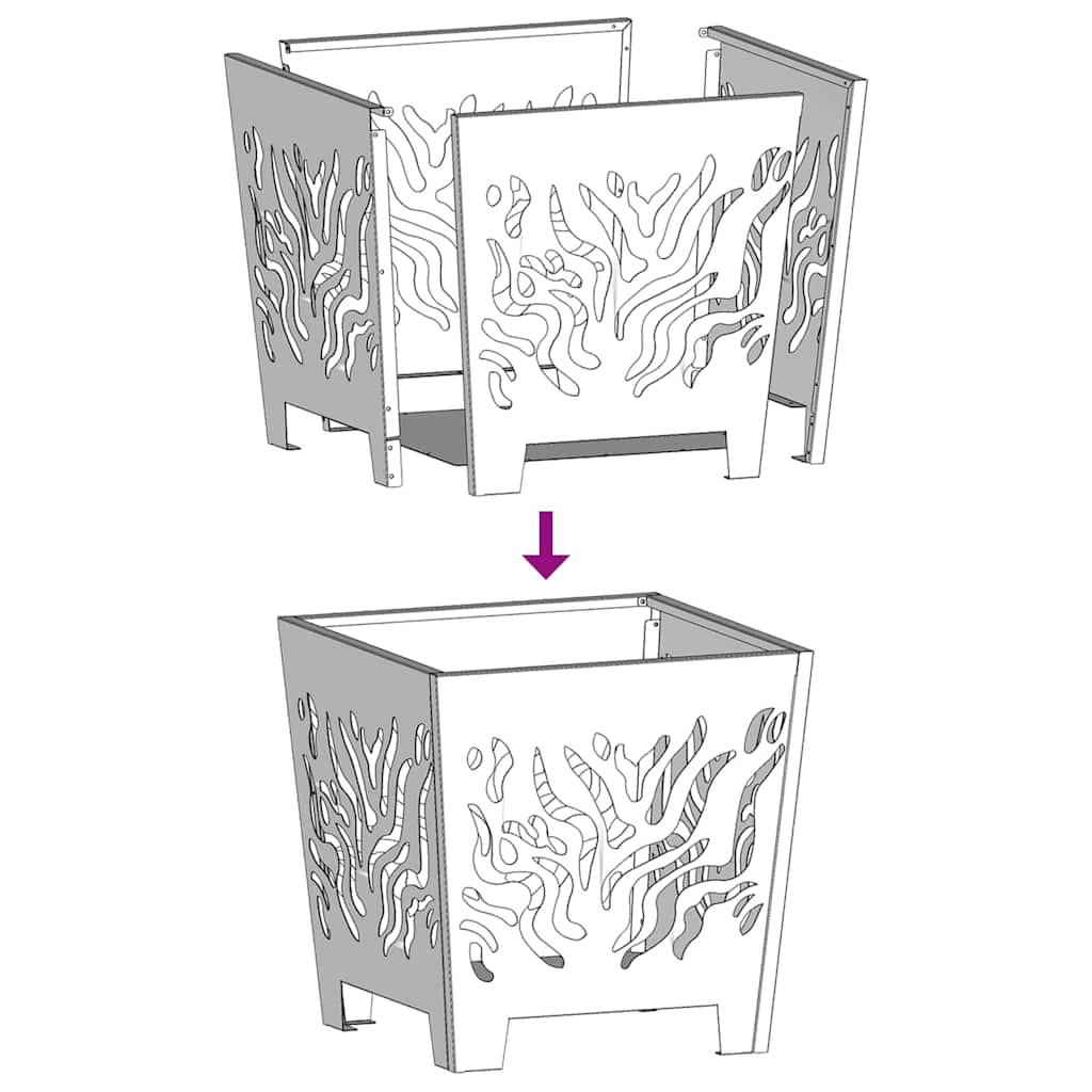 Eldstad Svart 40 x 40 x 40 cm Stål