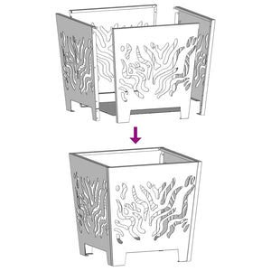 Eldstad Svart 40 x 40 x 40 cm Stål
