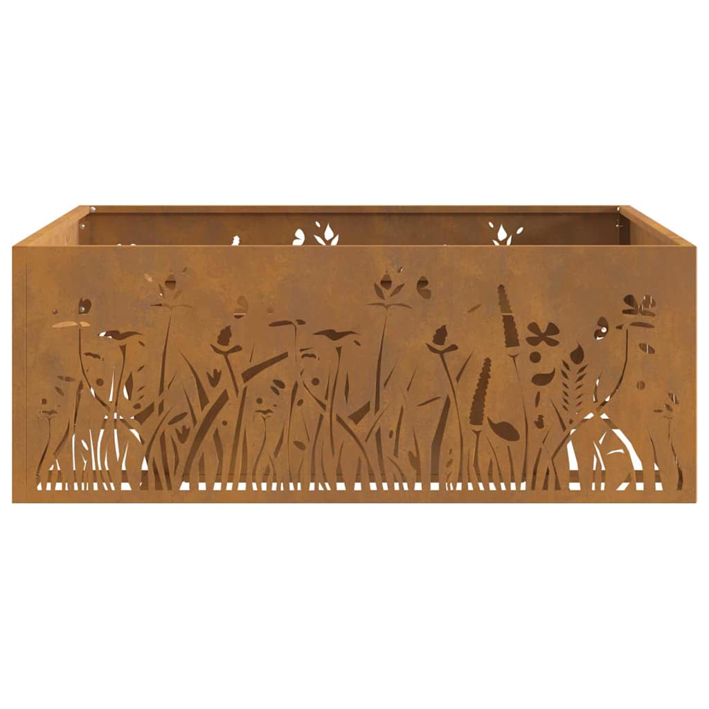 Eldstad Brun 80 x 80 x 30 cm cortenstål