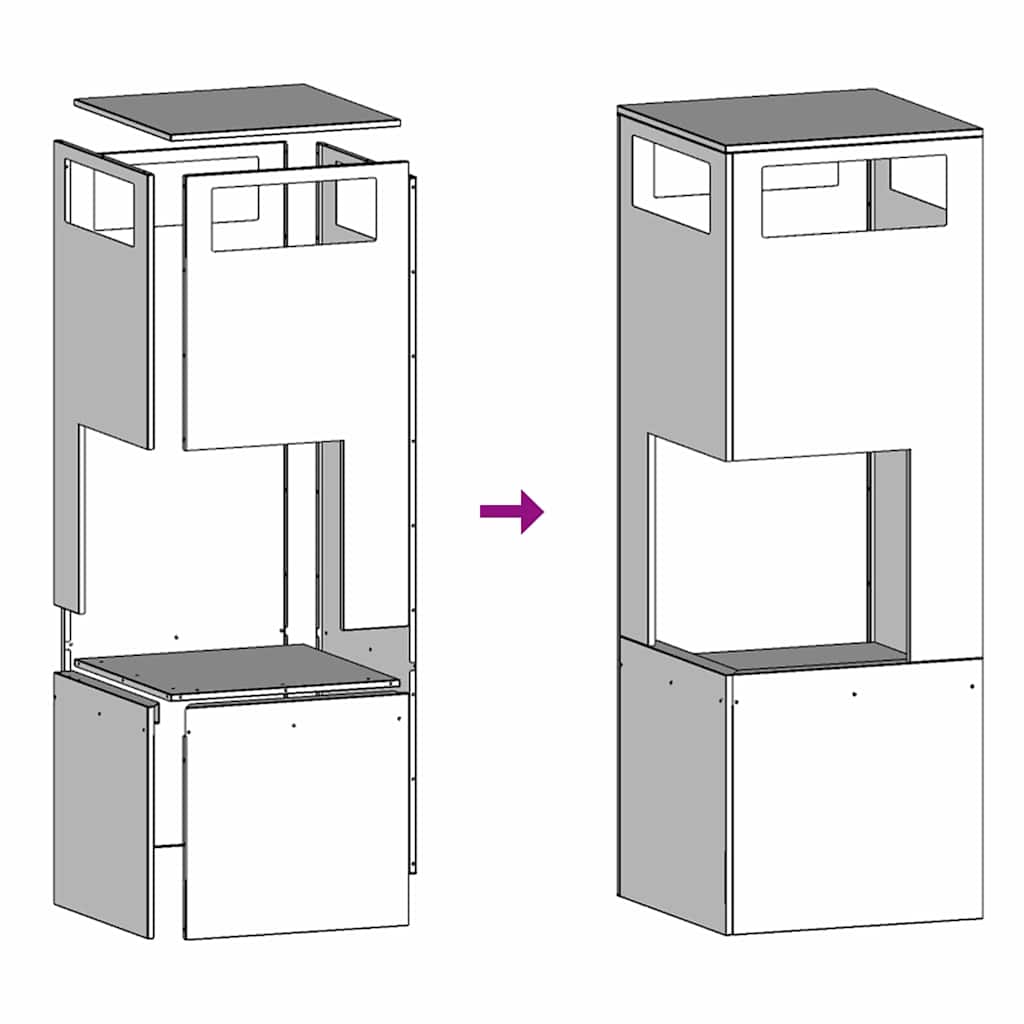 Eldstad Svart 35 x 35 x 100 cm Stål