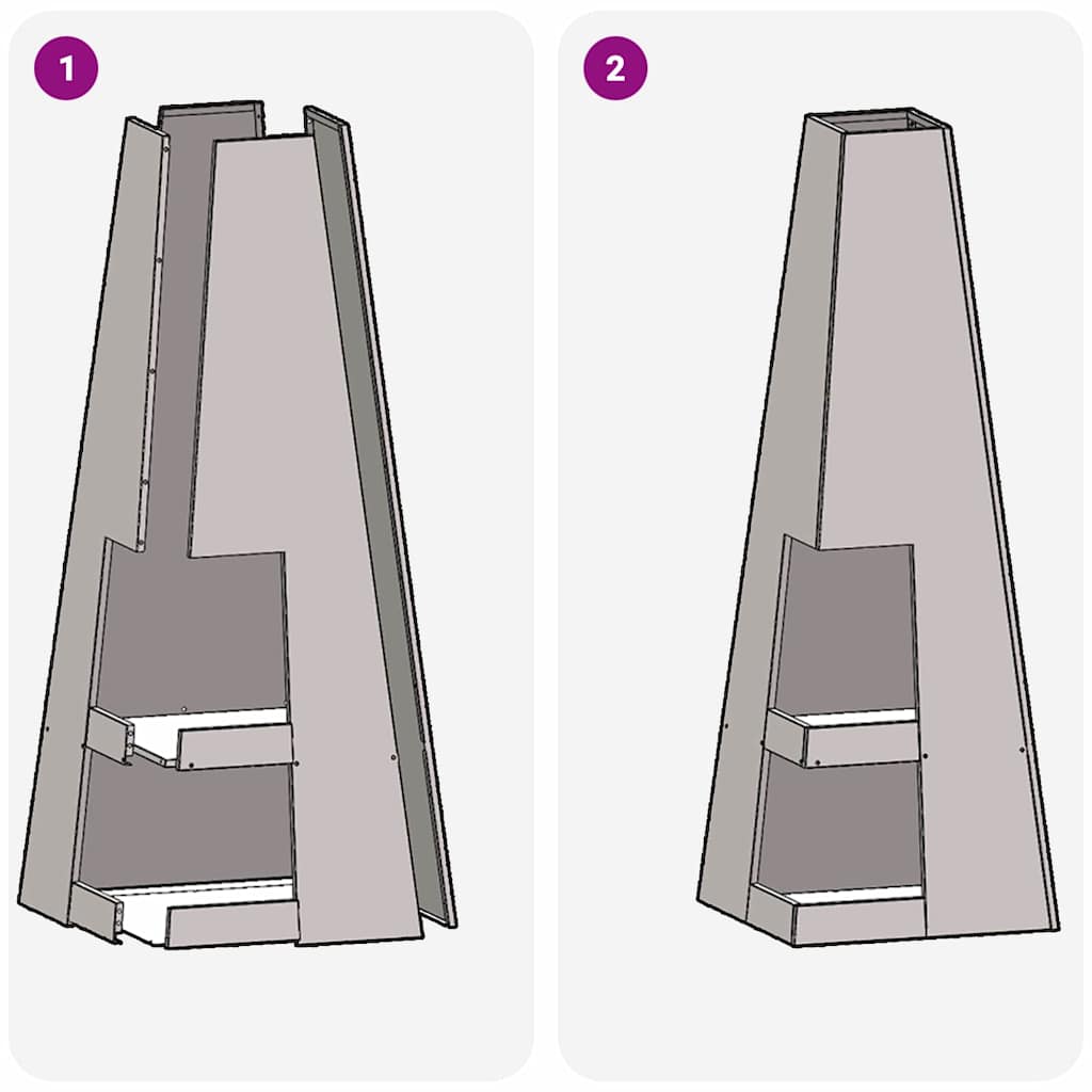 Eldstad Svart 35 x 35 x 100 cm Stål