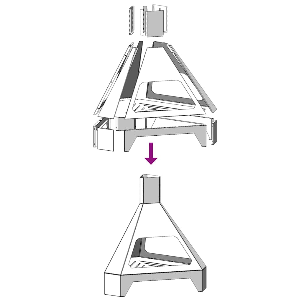 Eldstad Svart 50 x 43 x 52 cm Stål