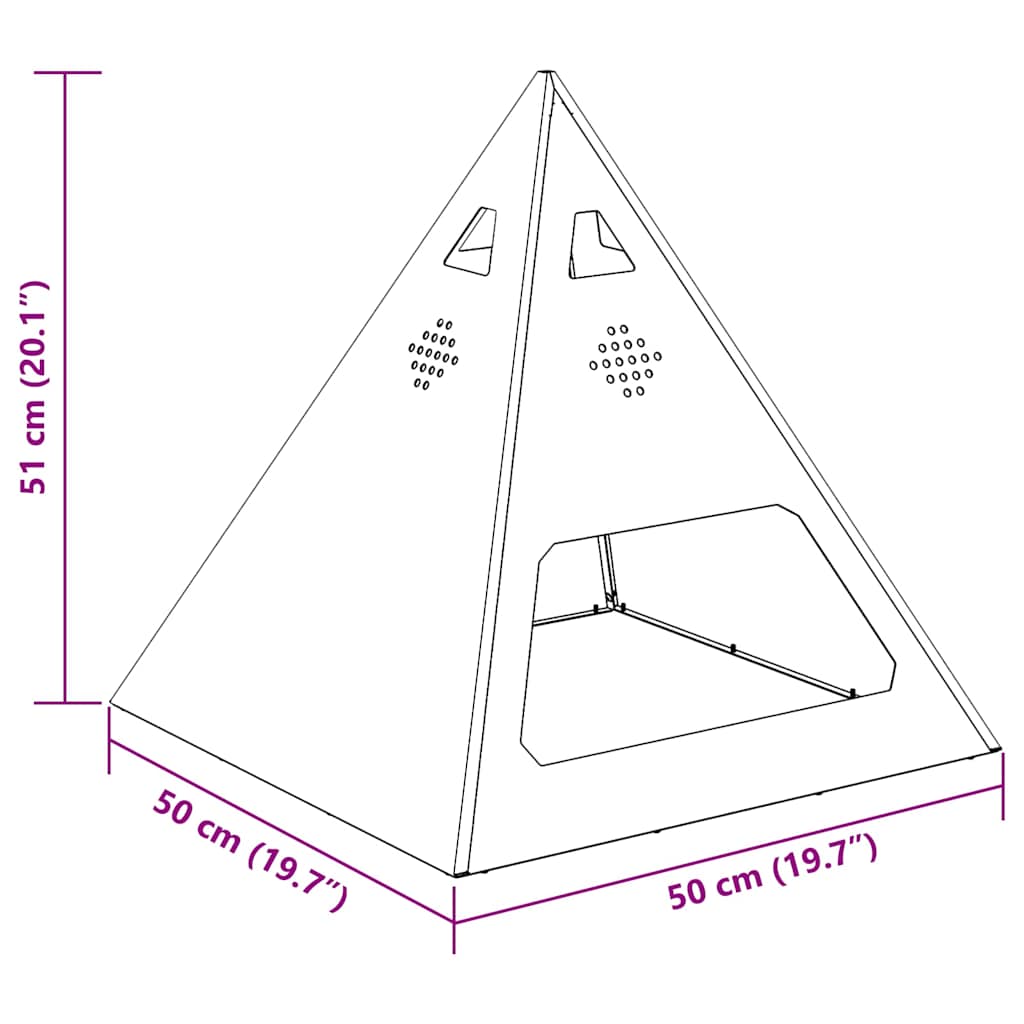 Eldstad Svart 50 x 50 x 51 cm Stål