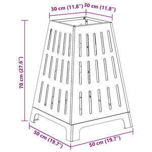 Eldstad Svart 50 x 50 x 70 cm Kallvalsat stål