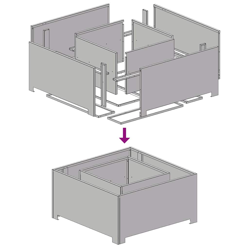 Eldstad Brun 80 x 80 x 40 cm cortenstål