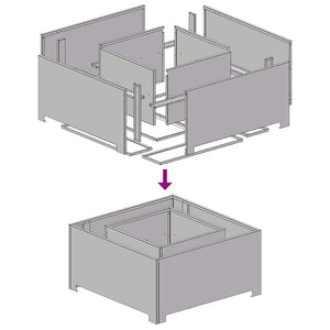 Eldstad Brun 80 x 80 x 40 cm cortenstål