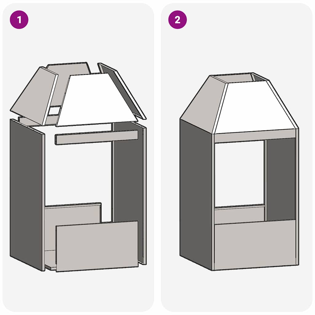 Eldstad Svart 50 x 50 x 100 cm Stål