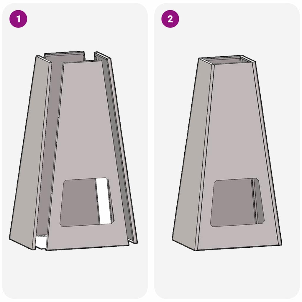 Eldstad Svart 50 x 35 x 100 cm Stål