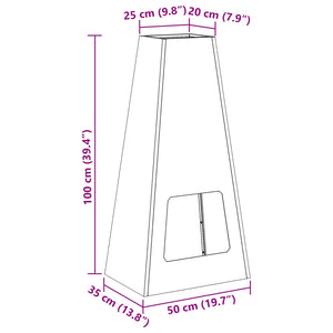 Eldstad Svart 50 x 35 x 100 cm Stål