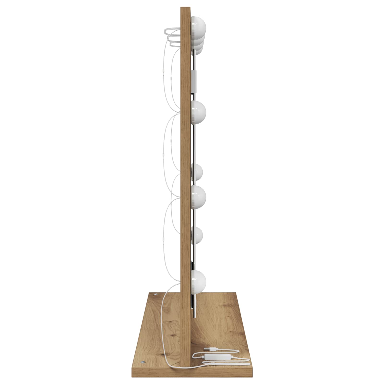 Smink Spegel med LED -remsljus Grå Sonoma 60 x 55 x 18 cm