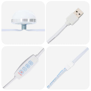 Smink Spegel med LED -remsljus Gammalt trä 60 x 55 x 18 cm