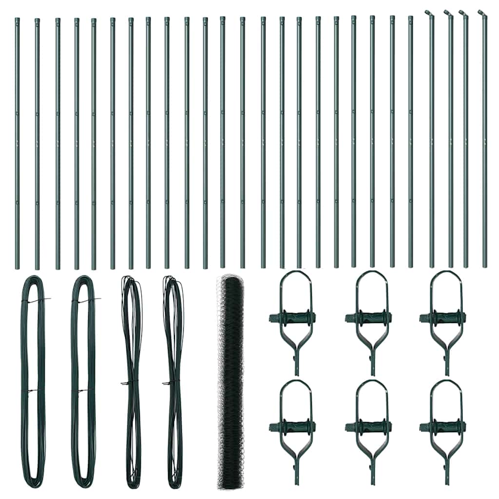 Stängselstolpe Grön 50 x 1,5 m (36 mm maskor) Stål och PVC